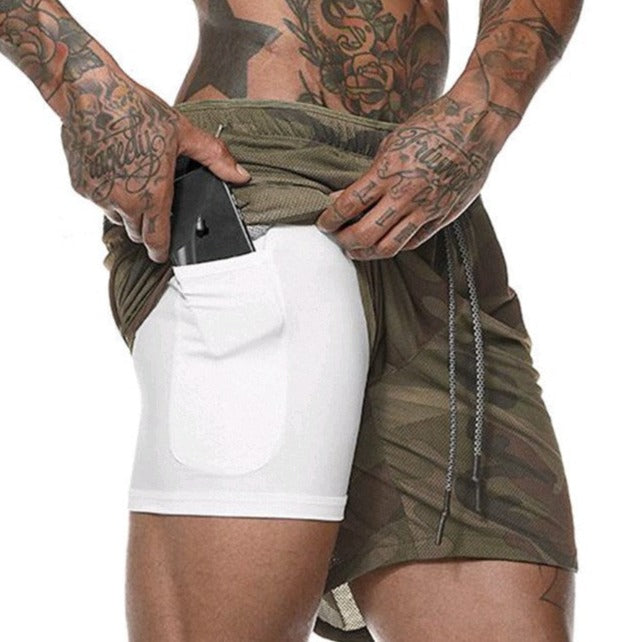 2-in-1 Training Shorts Dark Camouflage