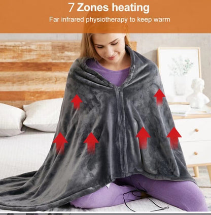 Rechargeable Heating Blanket in use