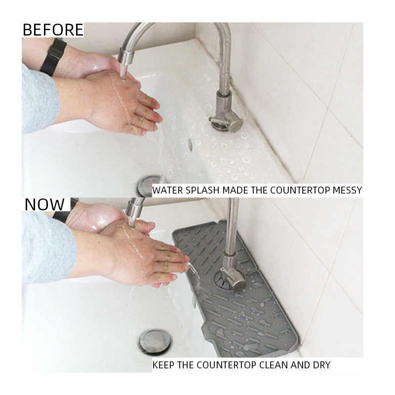 Sink Splash Guard Before and After Use